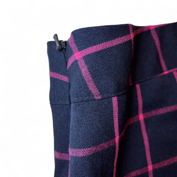 NWT Nasty Gal Size 16 Navy and Bright Pink Checkered Trouser Pants Grunge - Picture 7 of 8